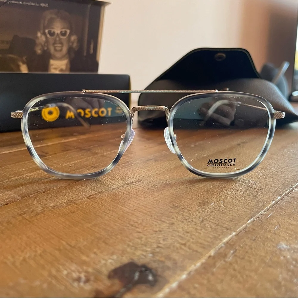 Moscot Originals Macher Grey/Tortoise/Silver Eye Glasses - Picture 3 of 11